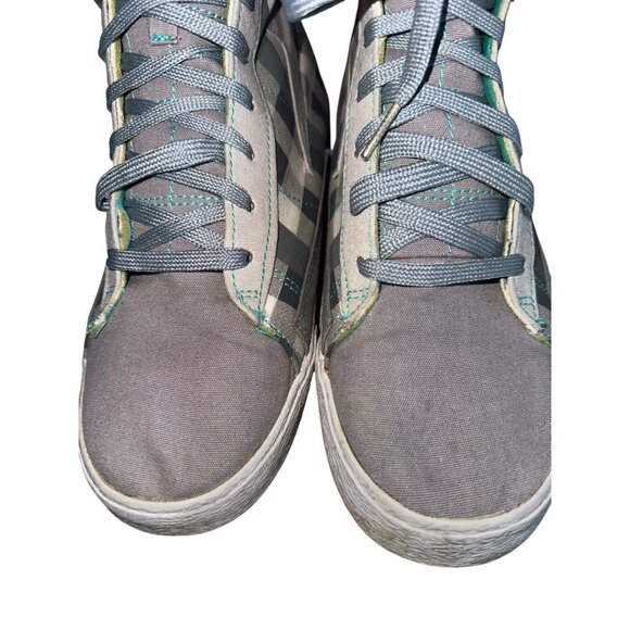 Punkrose Womens High Top Sneakers Sz 10 Gray White Check Style 73204 Punk Grunge - Picture 3 of 10
